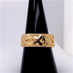 James Avery Retired Fish 14K Yellow Gold Band Ring
